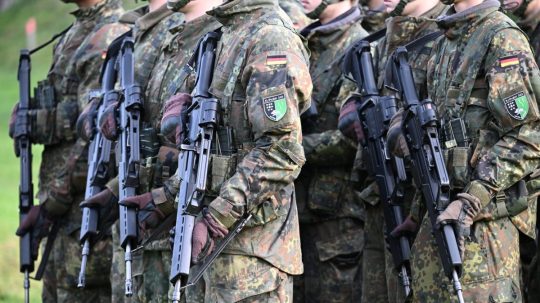 Na ilustračnej snímke nemeckí vojaci.