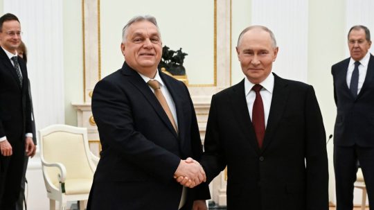 Maďarský premiér Viktor Orbán a ruský prezident Vladimir Putin.