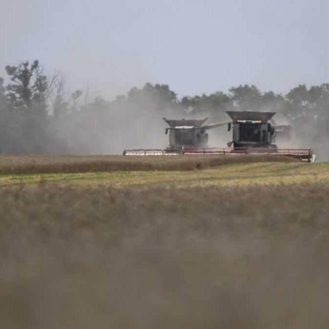 Na ilustračnej snímke kombajn počas žatvy.