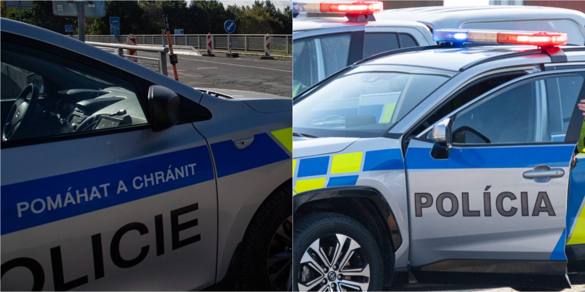 Na ilustračnej snímke policajné autá českej a slovenskej republiky.
