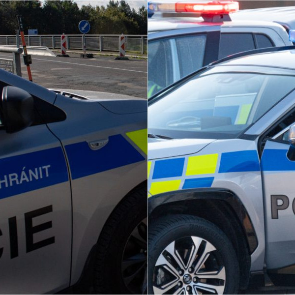 Na ilustračnej snímke policajné autá českej a slovenskej republiky.