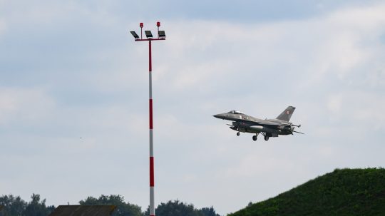 Poľská stíhačka F-16.