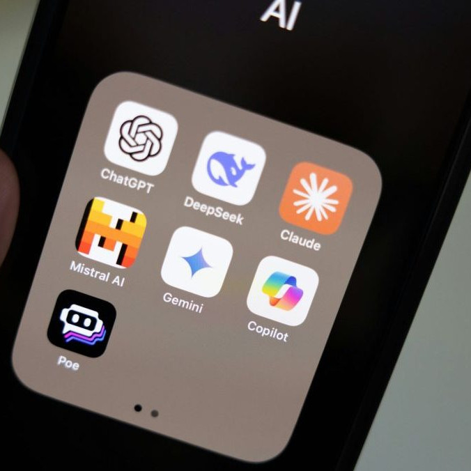 Ilustračná snímka mobilných aplikácií umelej inteligencie.