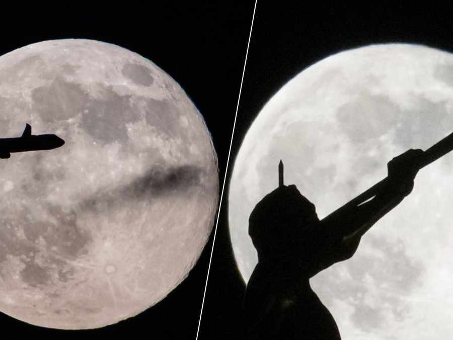 Na snímke supermesiac.