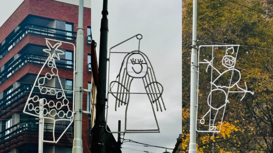 Kresby detí zo škôlok v mestskej časti Praha 3 sa premenili na vianočné svetelné dekorácie.