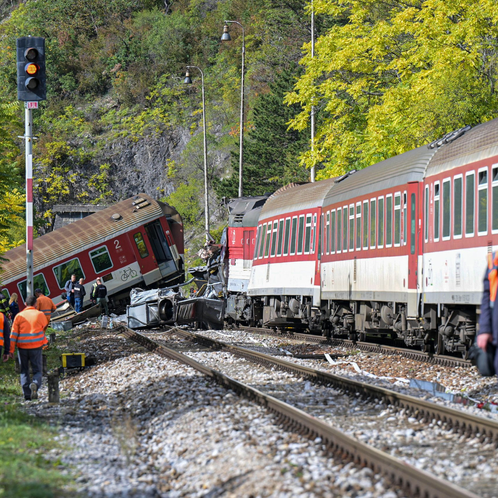 Na snímke miesto zrážky.
