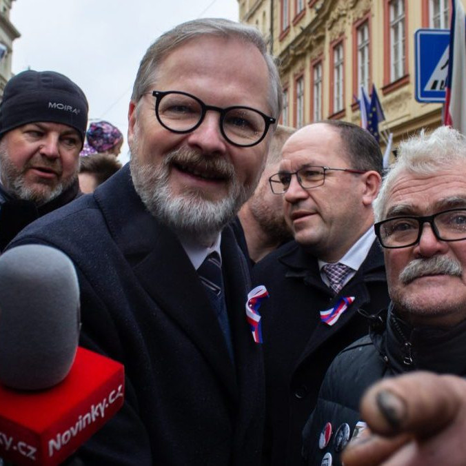 Na snímke český premiér v demisii Petr Fiala.