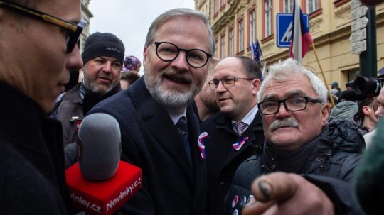 Na snímke český premiér v demisii Petr Fiala.