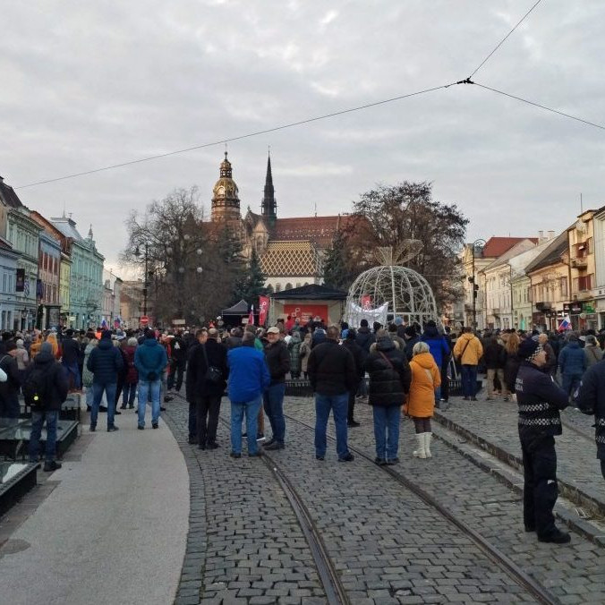 Na snímke Protest proti progresivizmu v Košiciach.