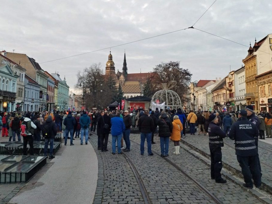 Na snímke Protest proti progresivizmu v Košiciach.