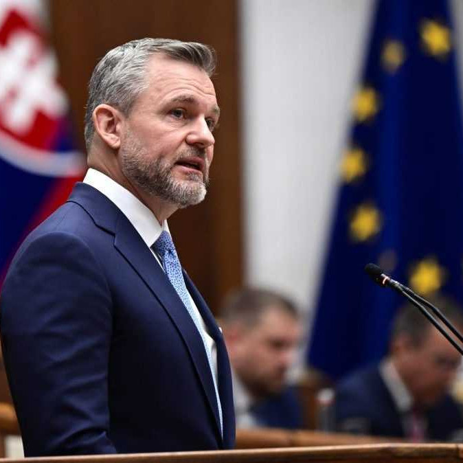 Prezident Peter Pellegrini v pléne parlamentu.