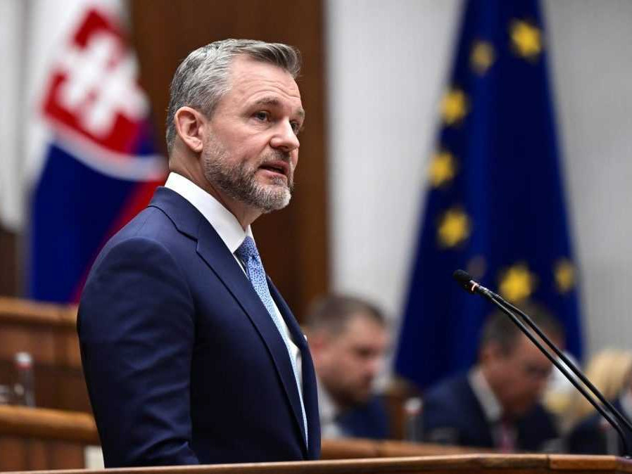 Prezident Peter Pellegrini v pléne parlamentu.