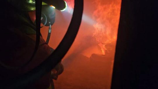 Na snímke požiar v Košiciach.