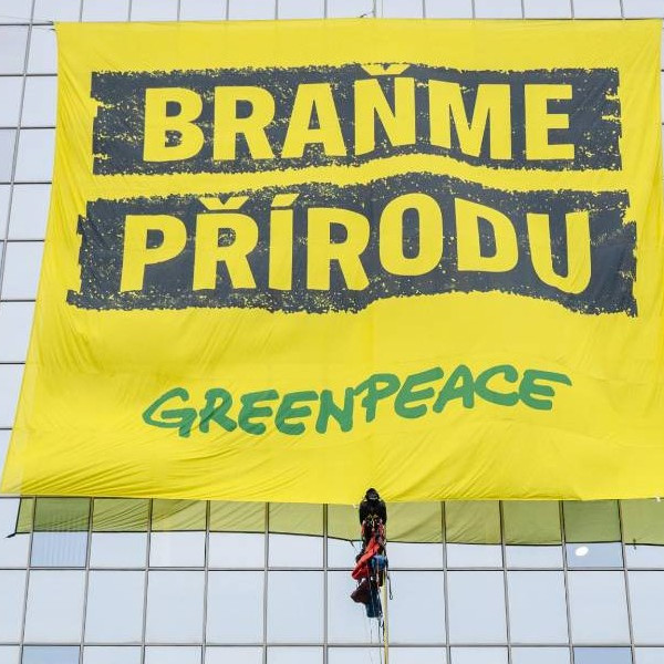 Aktivisti sa na objekt dostali pomocou rebríkov a lán.