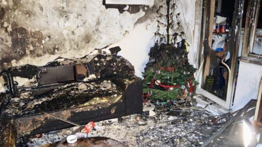 Požiar bytu v Skalici.