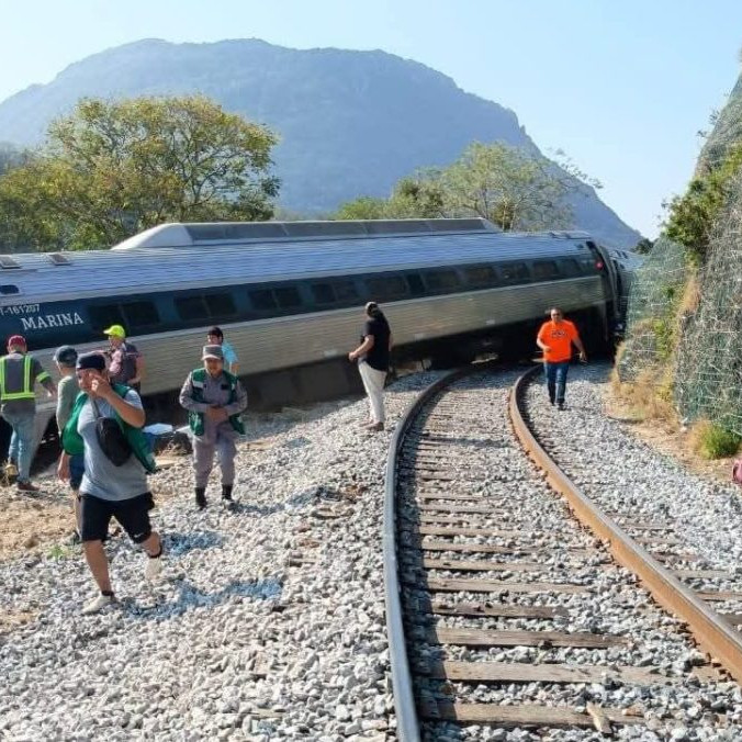 Vykoľajenie vlaku v Mexiku.