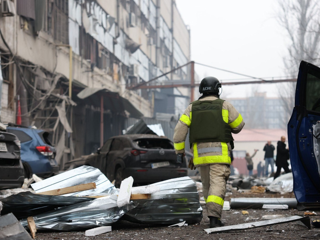 Zničené mesto Dnipro.