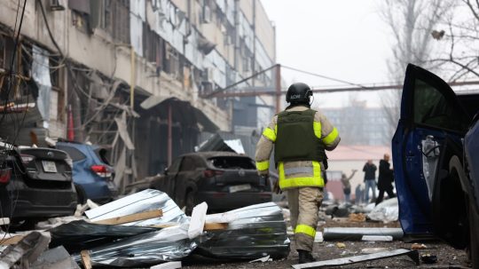 Zničené mesto Dnipro.