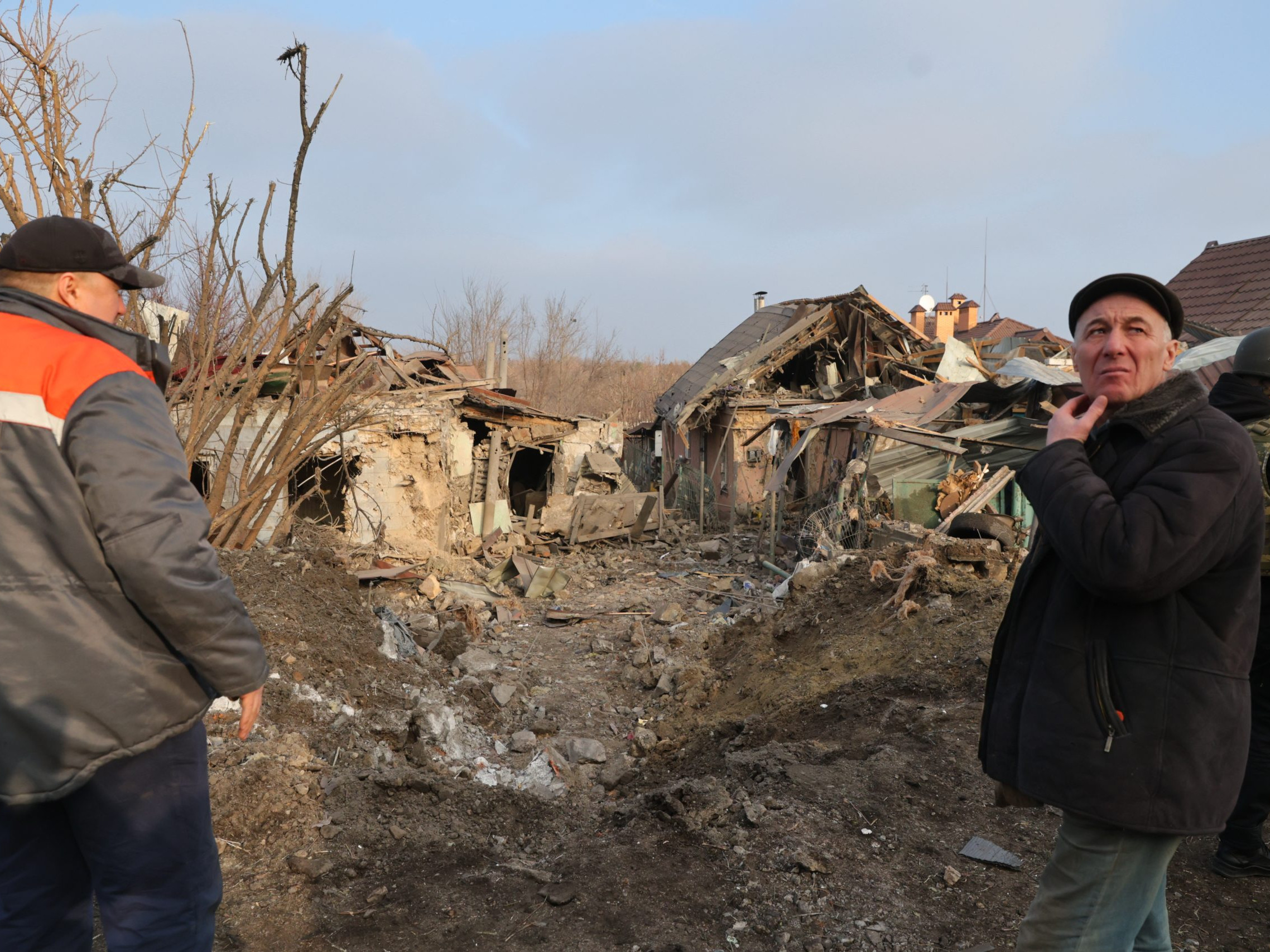 Jedna z ukrajinských dedín po ruskom útoku.