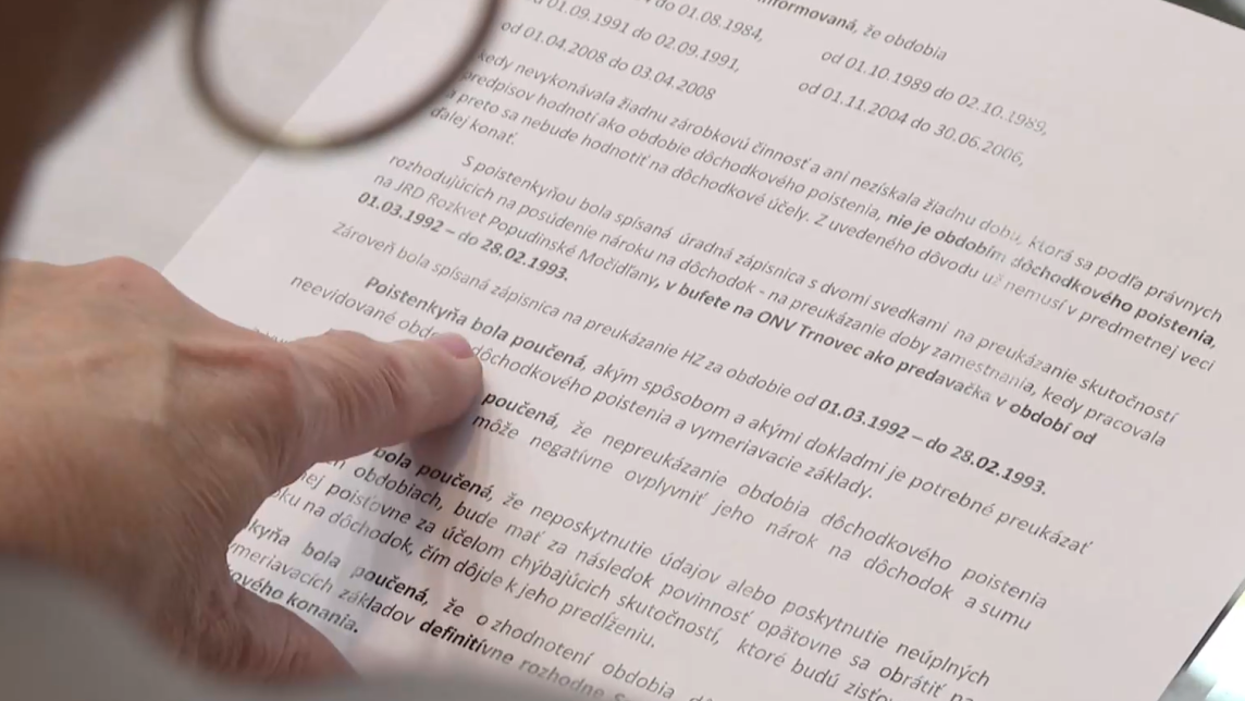 Soci&aacute;lna poisťovňa pani Oľge pred d&ocirc;chodkom neevidovala jeden odpracovan&yacute; rok. Vyrie&scaron;ila to až report&aacute;ž STVR