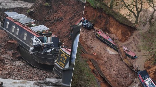 Na snímke uviaznuté lode.