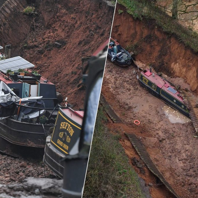 Na snímke uviaznuté lode.