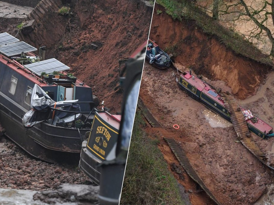 Na snímke uviaznuté lode.
