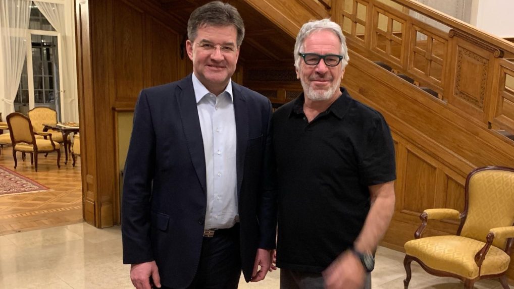 Miroslav Lajčák (vľavo) s Jeffreym Epsteinom.