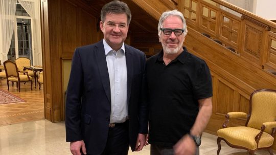 Miroslav Lajčák (vľavo) s Jeffreym Epsteinom.