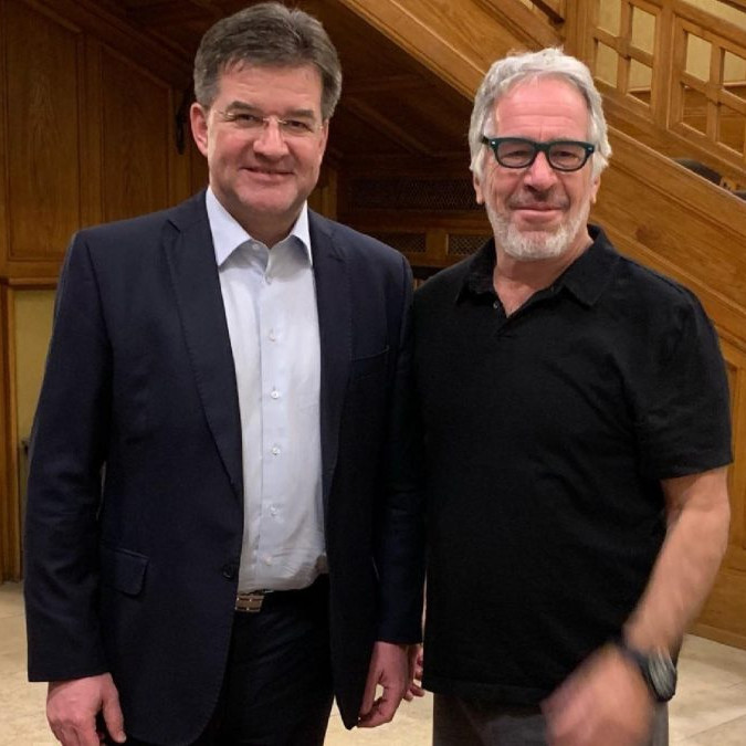 Miroslav Lajčák (vľavo) s Jeffreym Epsteinom.