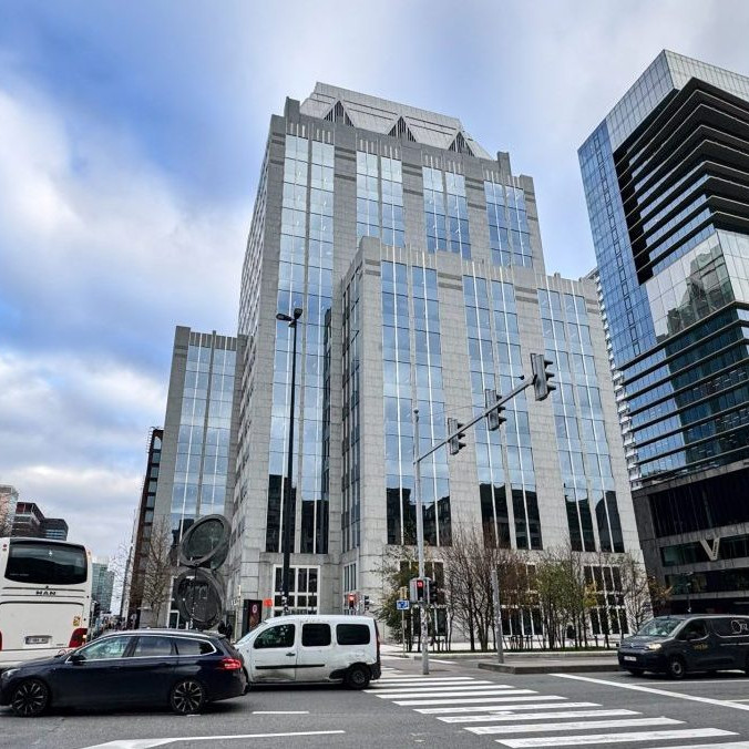 Na snímke budova sídla spoločnosti Euroclear.