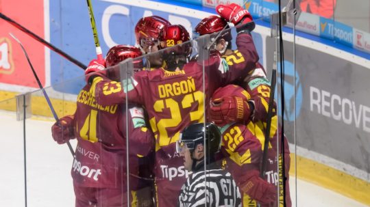 Na snímke hokejisti Trenčína.