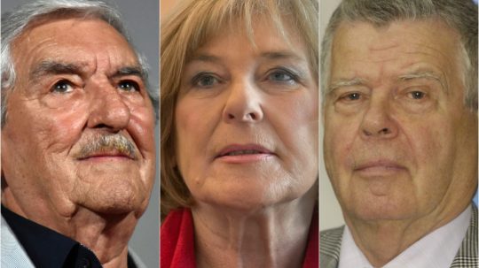 Na snímke Štefan Kvietik, Oľga Feldeková a Oldo Hlaváček.