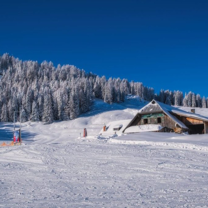 Lyžiarske stredisko Nassfeld na juhu Rakúska.