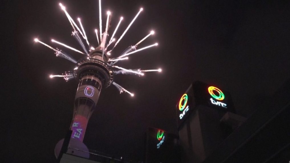 Na snímke ohňostroj na Novom Zélande.