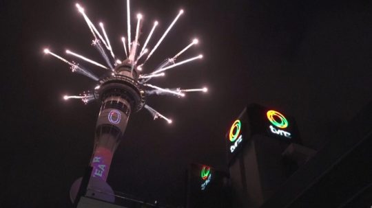 Na snímke ohňostroj na Novom Zélande.