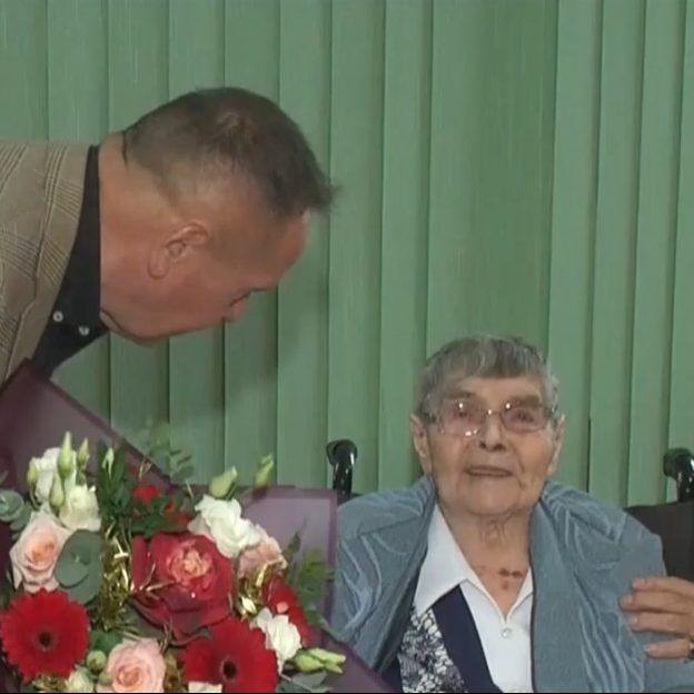 Na snímke pani Zuzana počas osláv stých narodenín.