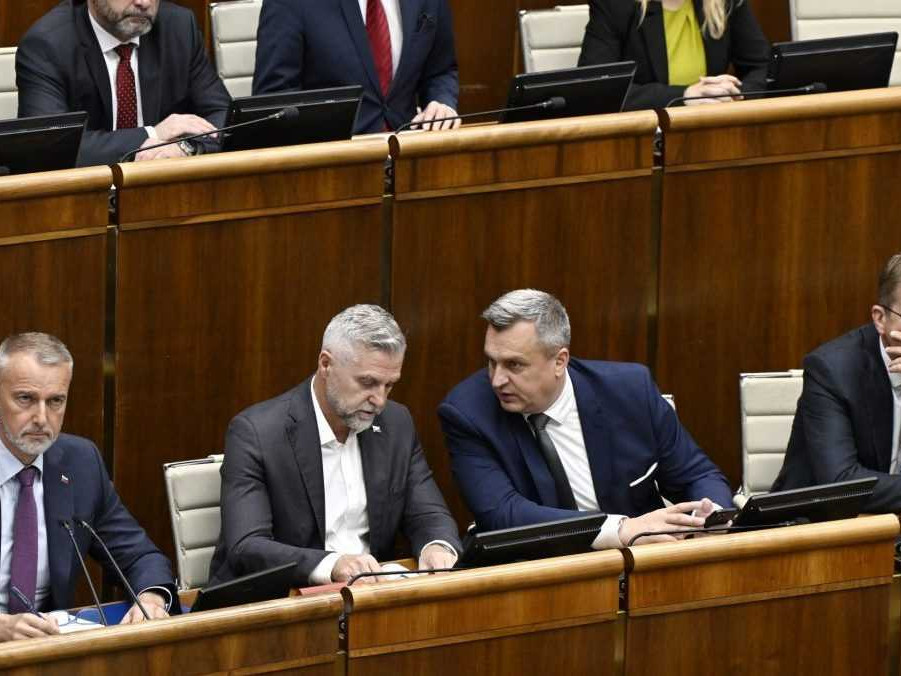 Na ilustračnej snímke poslanci v slovenskom parlamente.