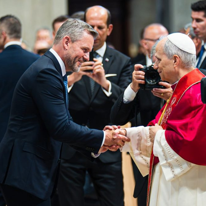 Prezident Peter Pellegrini a pápež Lev XIV.