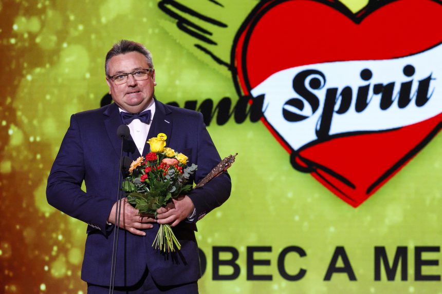 Na snímke ocenený primátor Spišského Podhradia Michal Kapusta