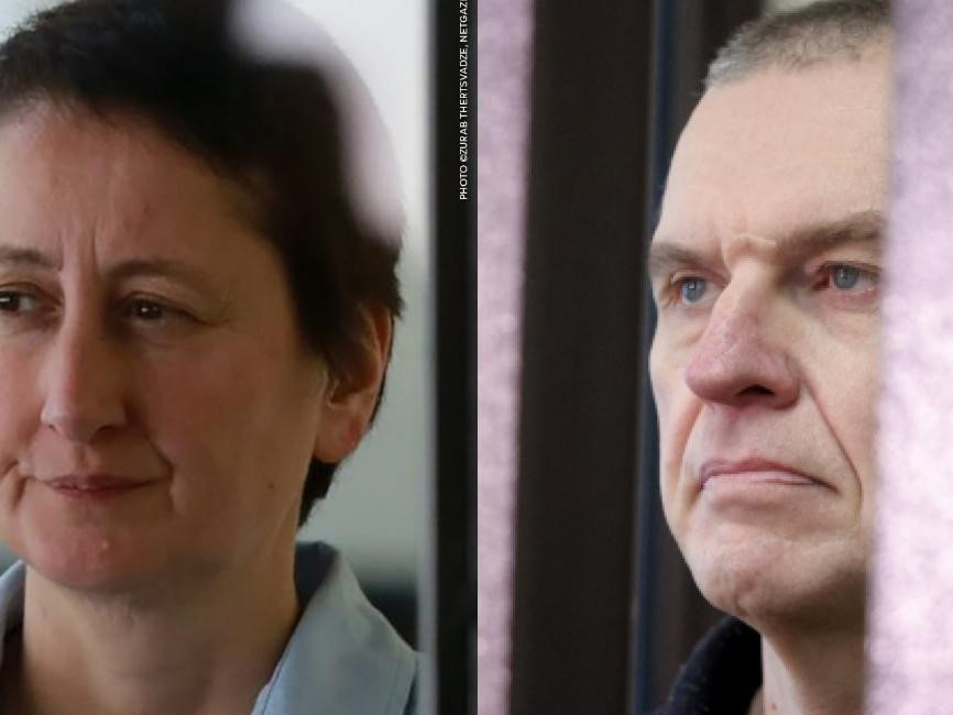 Laureáti Sacharovovej ceny Mzia Amaglobeliová a Andrzej Poczobut.