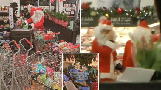 Zlodeji prezlečení za Santa Clausov vykradli supermarket v Kanade, potraviny darovali núdznym