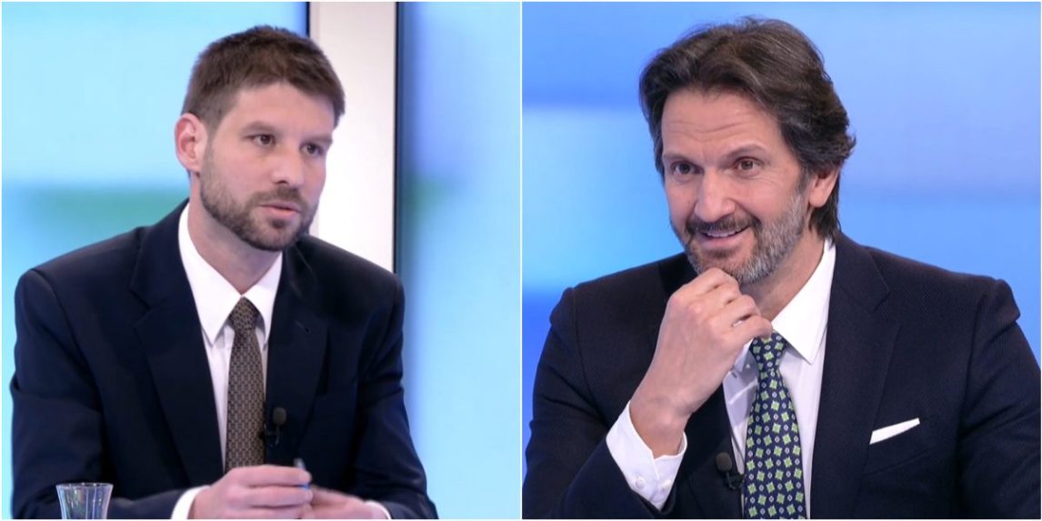 Na snímke Michal Šimečka a Robert Kaliňák.