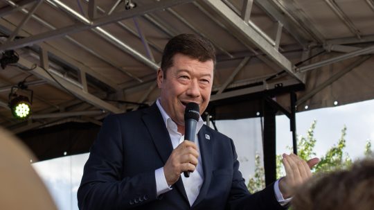 Predseda hnutia Sloboda a priama demokracia (SPD) Tomio Okamura.