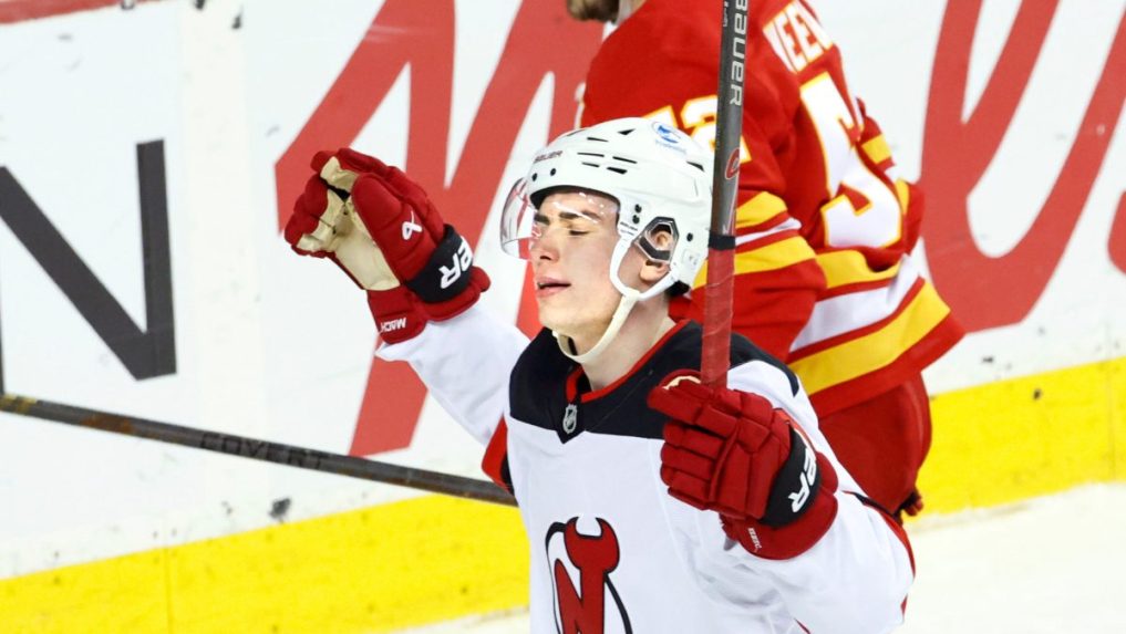 Slovenský hokejista v drese New Jersey Devils Šimon Nemec.