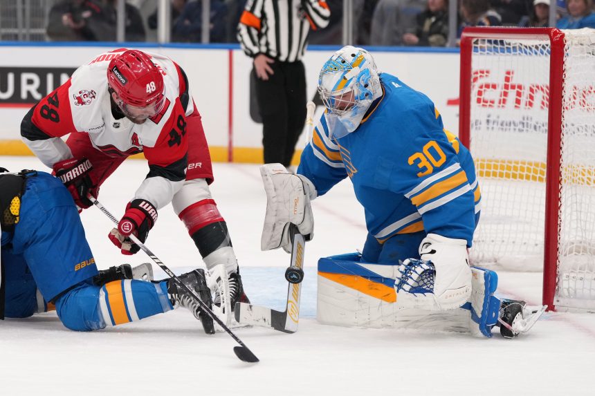 Na snímke hokejisti Caroliny a St. Louis.