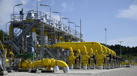 Na snímke prepojovací plynovod Poľsko-Slovensko.