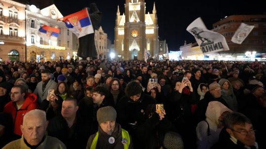 protesty študentov v Srbsku