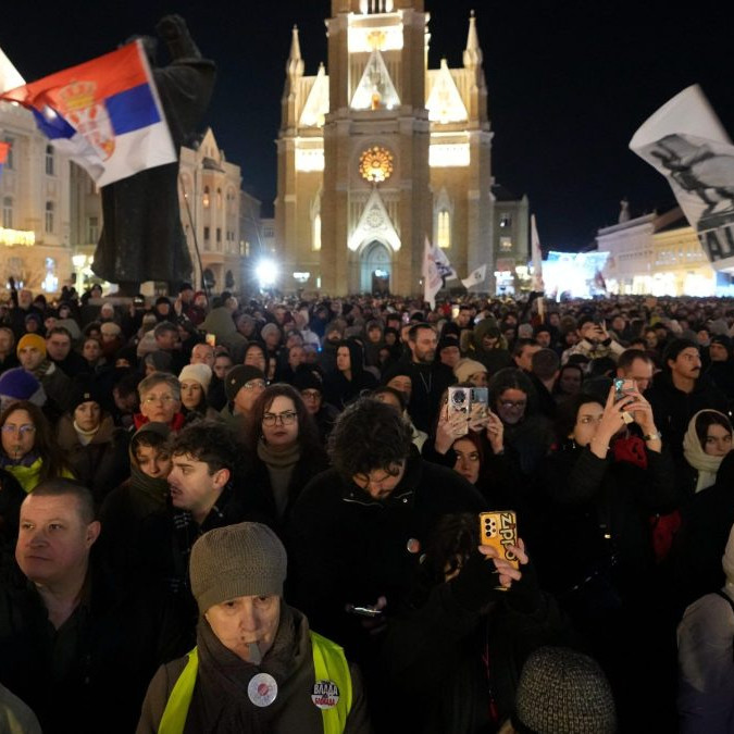 protesty študentov v Srbsku