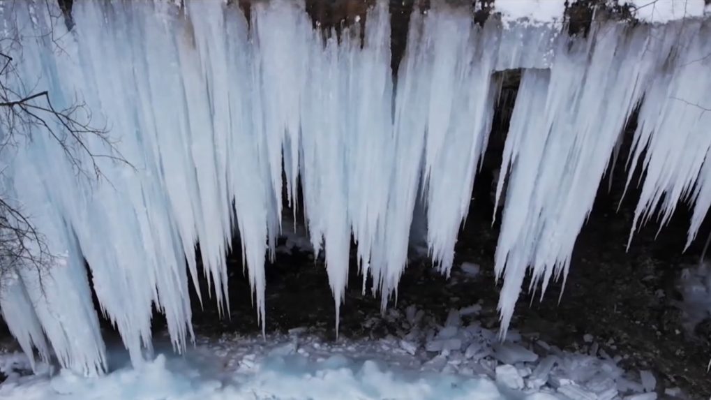 Ľadopád na Hornáde - Šikľavá skala.